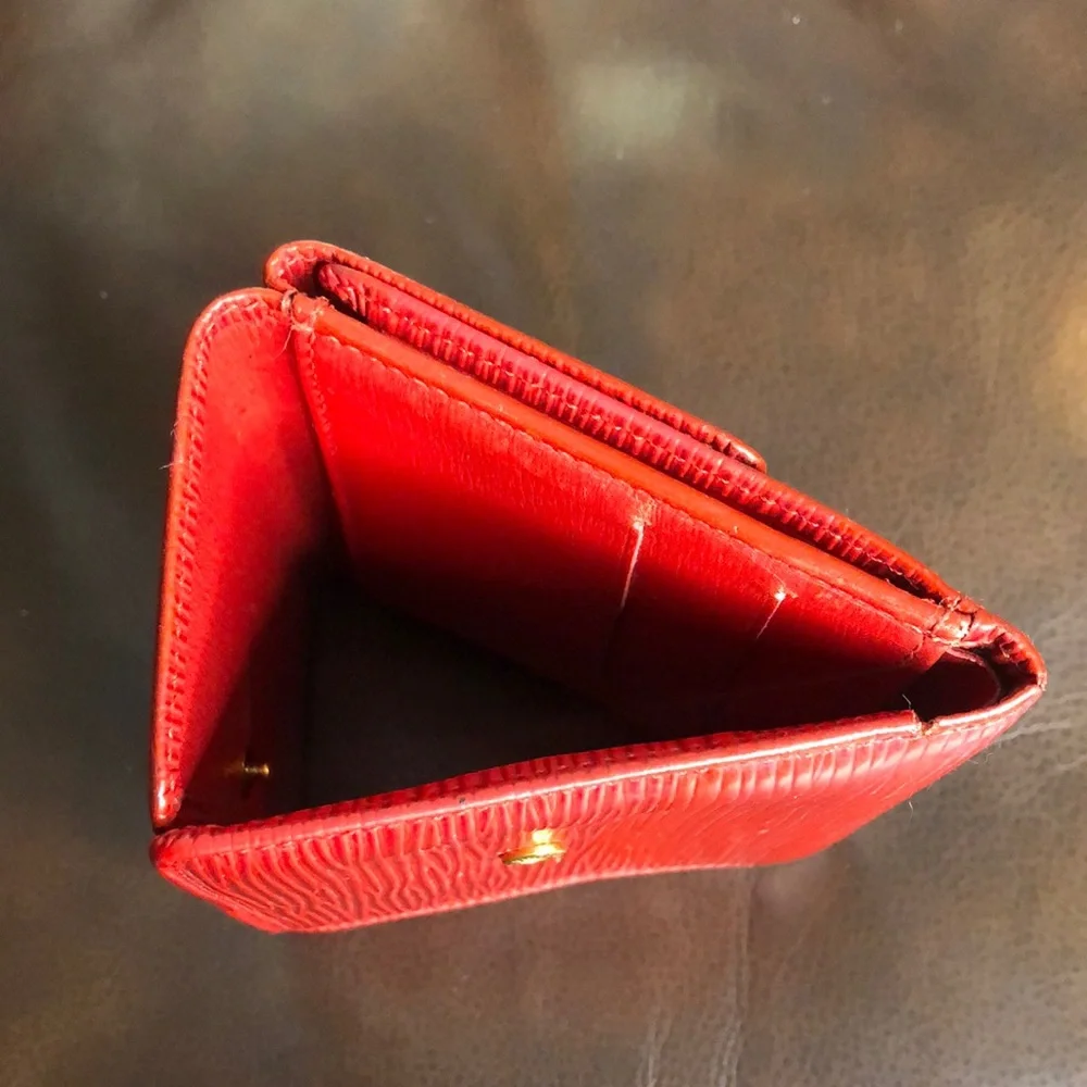 LOUIS VUITTON Red Epi Portefeiulle Elise Trifold Coin Cash Wallet AUTHENTIC